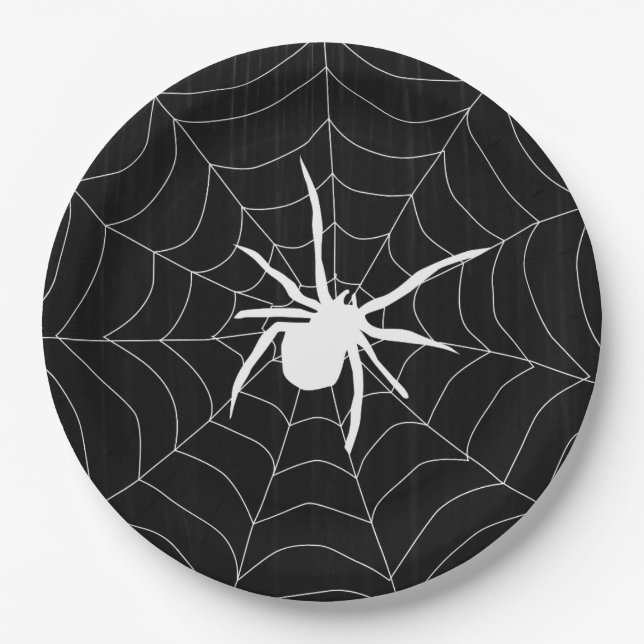 Prato De Papel Halloween Scary Spider Pattern (Frente)