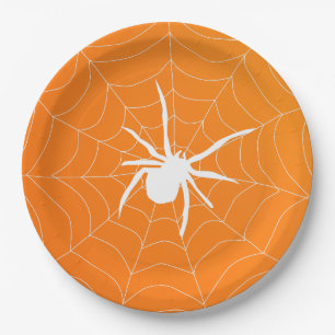 Prato De Papel Halloween Scary Spider Pattern