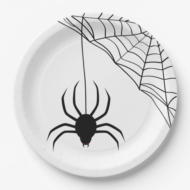 Prato De Papel Halloween Scary Spider Pattern (Frente)