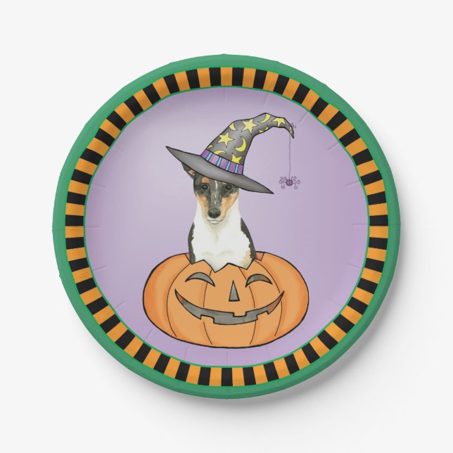 Prato De Papel Halloween Smooth Collie (Frente)
