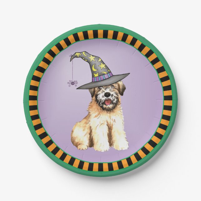 Prato De Papel Halloween Soft Coated Wheaten Terrier (Frente)