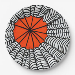 Prato De Papel Halloween Spider Web