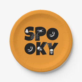 Prato De Papel Halloween spooky