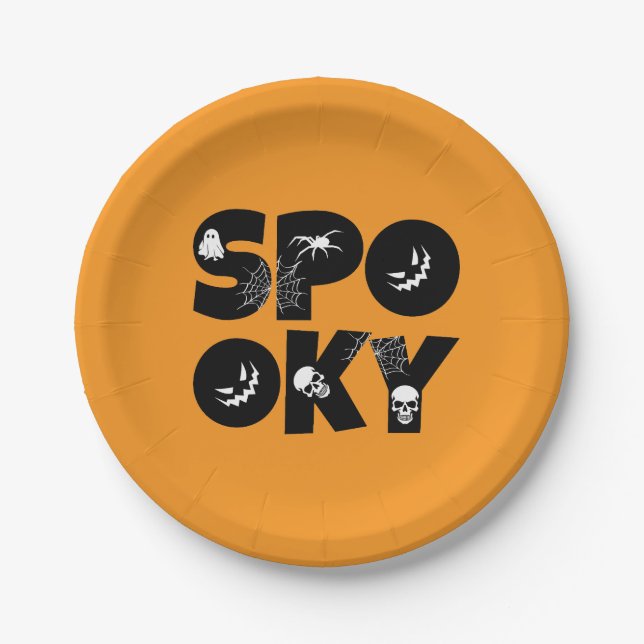 Prato De Papel Halloween spooky  (Frente)