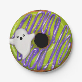 Prato De Papel Halloween Spooky Ghost Green Rosquinha