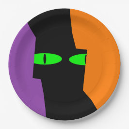 Prato De Papel Halloween Spooky Kooky Black Cat Eyes