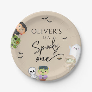 Prato De Papel Halloween Spooky One Birthday