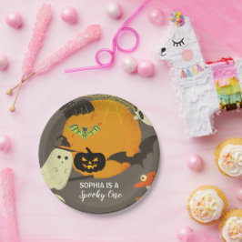 Prato De Papel Halloween Spooky One Birthday