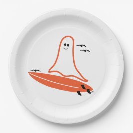Prato De Papel Halloween Surfer Ghost black