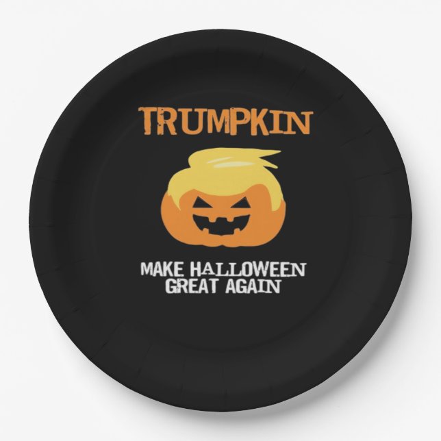 Prato De Papel Halloween Trumpkin V3 (Frente)