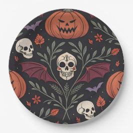 Prato De Papel Halloween Vibes Pattern