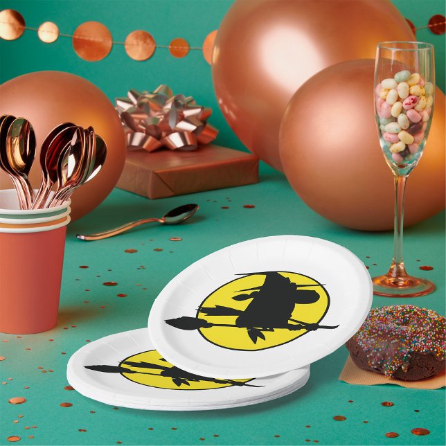 Prato De Papel Halloween Witch Silhouette (Criador carregado)