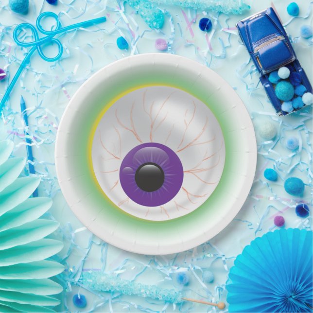 Prato De Papel Halloween Zombie Ghost Eyeball Cyclops Eye (Festa)