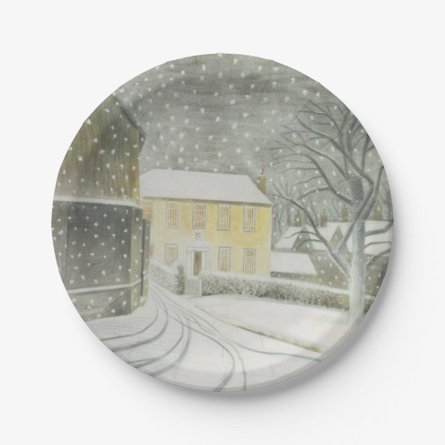 Prato De Papel Halstead Road em Snow (por Eric Ravilious) (Frente)