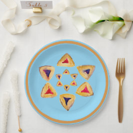 Prato De Papel Hamantaschen Star Paper Plate for Purim
