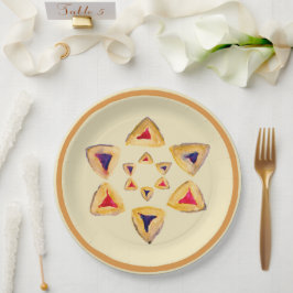 Prato De Papel Hamantaschen Star Paper Plate for Purim