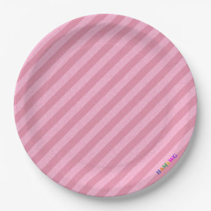 Prato De Papel HAMbWG - Mercadorias de papel - Rosa claro Stripe