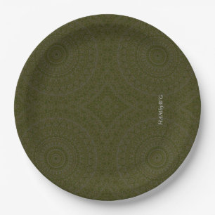 Prato De Papel HAMbyWG - placa de papel 7 ou 9" - musgo