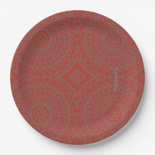 Prato De Papel HAMbyWG - placa de papel 7 ou 9" - Vermelho-Orang