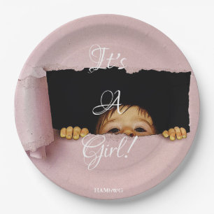Prato De Papel HAMbyWG - Placas de papel de 9" - Peek-a-boo Baby