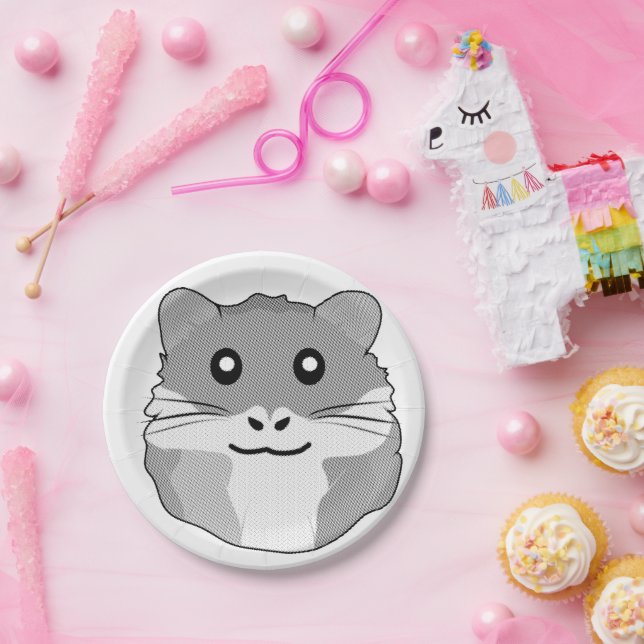 Prato De Papel Hamster Minimalista Cheio (Festa)