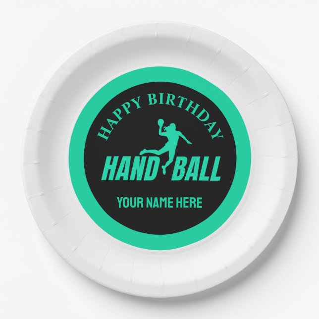 Prato De Papel Handball Girl Birthday, Handball Player Gift (Frente)