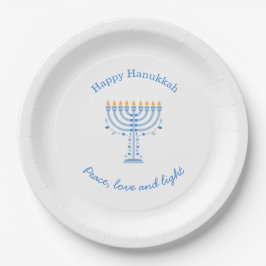Prato De Papel Hannukah paper plates - Happy Hanukkah