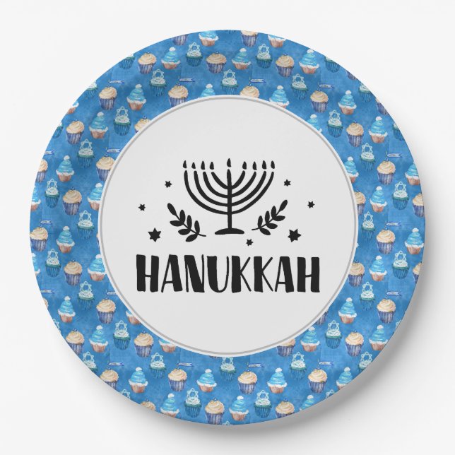 Prato De Papel Hanukkah (Frente)