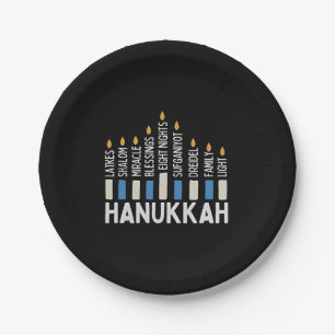 Prato De Papel Hanukkah Jewish Holiday Menorah Jew