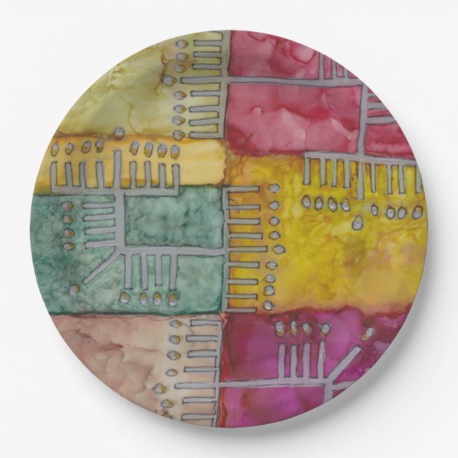 Prato De Papel Hanukkah perde um menorá (Frente)