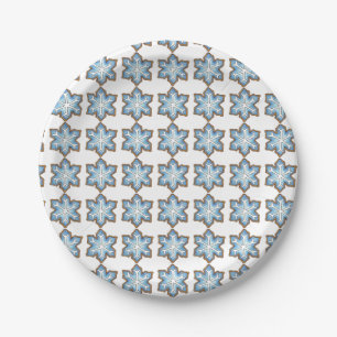 Prato De Papel Hanukkah Snowflake Cookie Winter