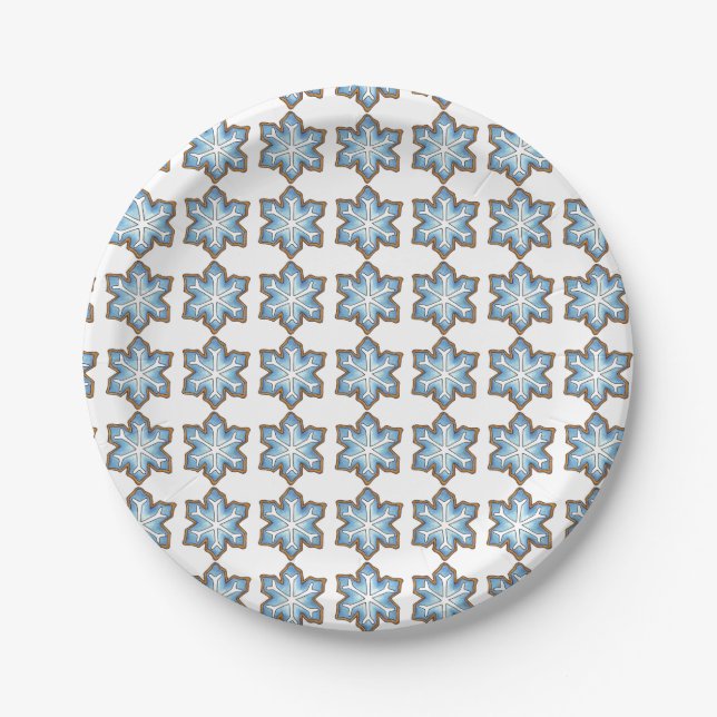 Prato De Papel Hanukkah Snowflake Cookie Winter (Frente)