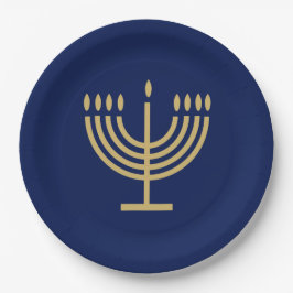 Prato De Papel Hanukkiah Feliz Hanukkah Judaica Menorah dreidel