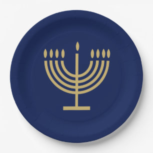 Prato De Papel Hanukkiah Feliz Hanukkah Judaica Menorah dreidel