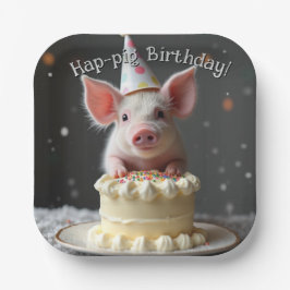 Prato De Papel Hap porco Birthday