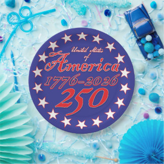 Prato De Papel Happy 250th America