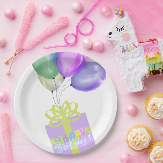 Prato De Papel Happy birthday  (Festa)