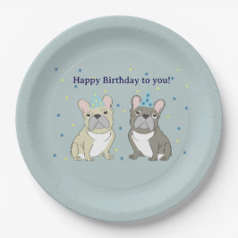 Prato De Papel Happy birthday French bulldog