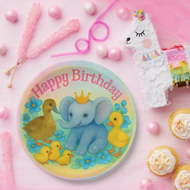 Prato De Papel Happy Birthday Paper Plates - Children's Birthday  (Festa)