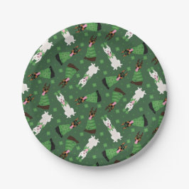 Prato De Papel Happy Dia de São Patrício Dobermann Dogs