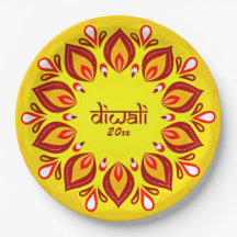 Happy Diwali adiciona ano amarelo vermelho 9"