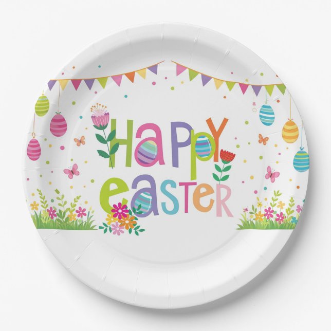 Prato De Papel Happy Easter  (Happy Easter Dinner Plates!)