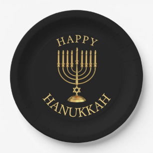 Prato De Papel Happy Hanukkah