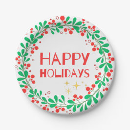 Prato De Papel Happy Holidays