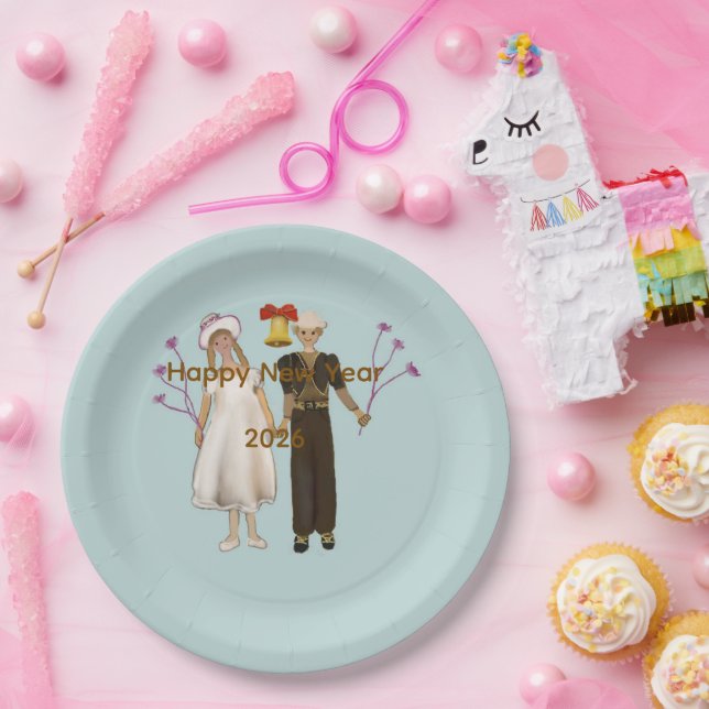 Prato De Papel Happy New Year 2026 (Festa)