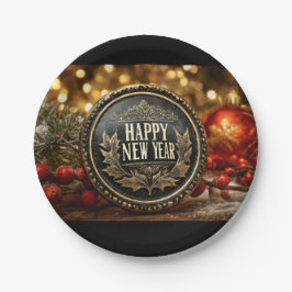 Prato De Papel Happy New Year party