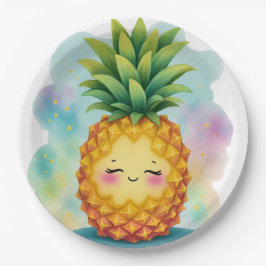 Prato De Papel Happy Pineapple Paper Plates