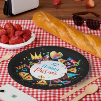Prato De Papel Happy Purim Basket Gifts, Decoration, Ornaments