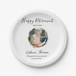 Prato De Papel Happy retirement year name circle photo retired