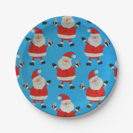 Prato De Papel Happy Santas